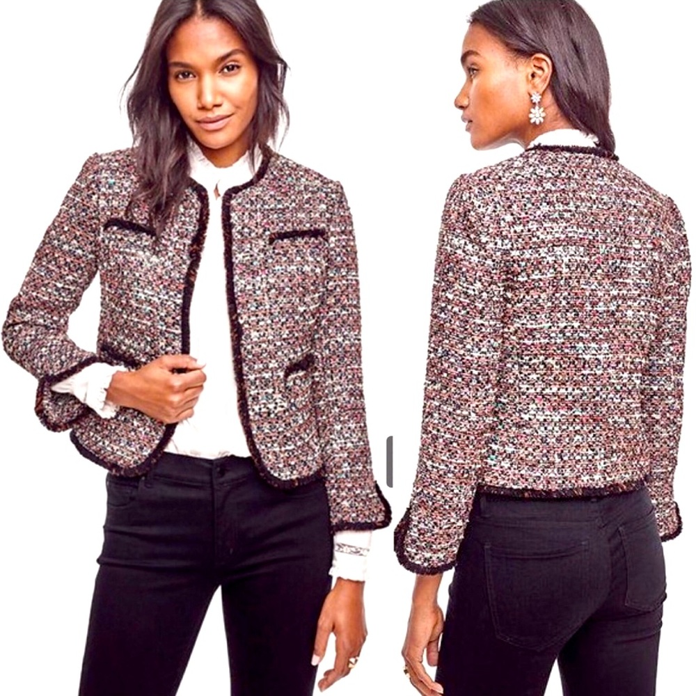 Ann Taylor Boucle Tweed Jacket 00P